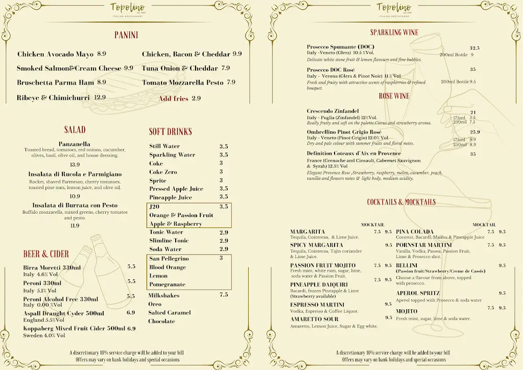 Menu_Topolino Restaurant_West Wickham_immagine_4