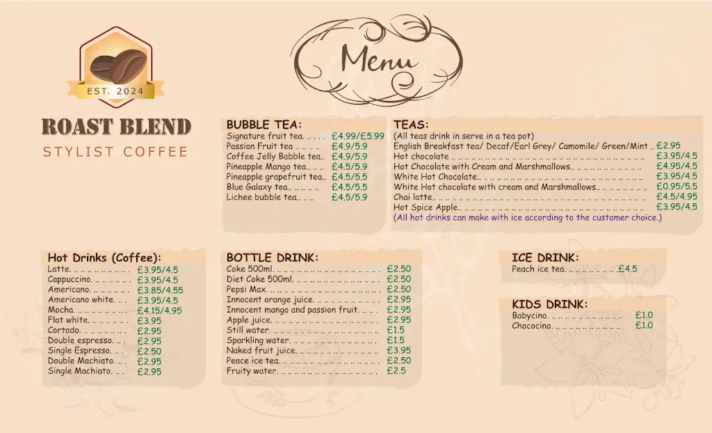 Menu_Roast Blend_West Wickham_image_2