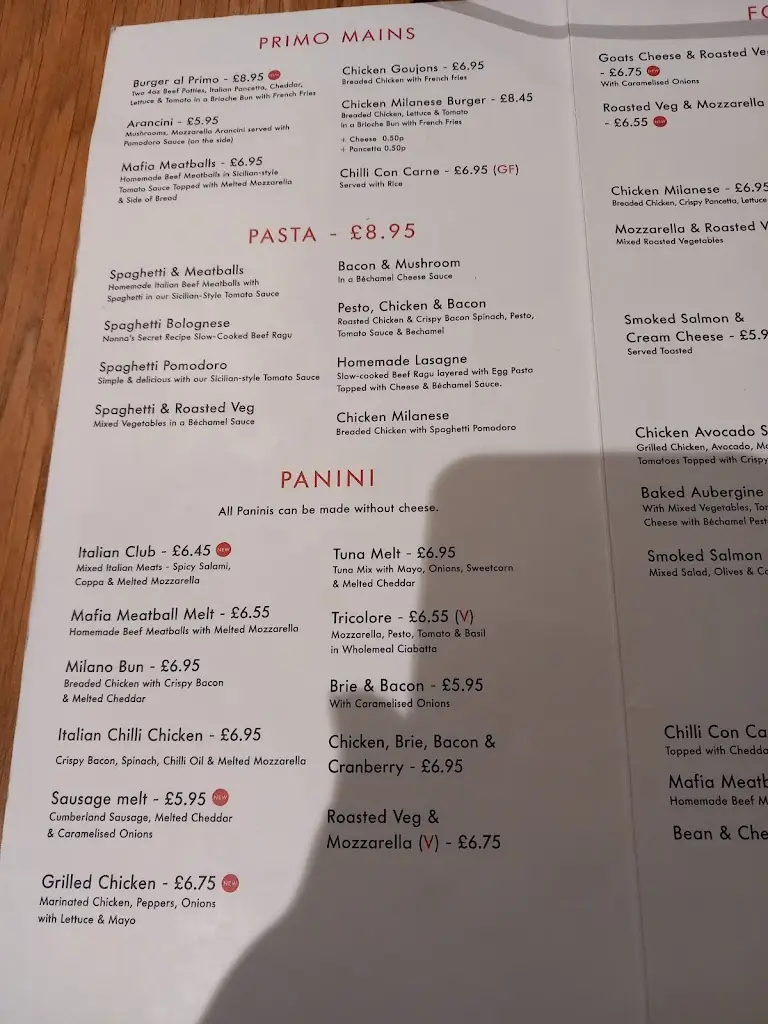 Menu_Primo Caffe - West Wickham_West Wickham_image_2