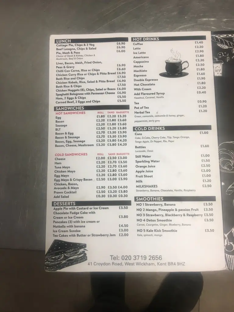 Menu_Coney's Cafe and Restaurant_West Wickham_image_2