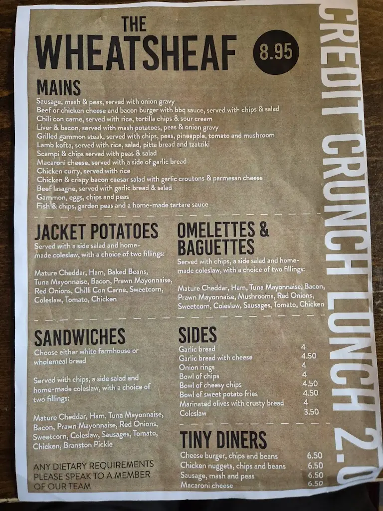 Menu_The Wheatsheaf West Wickham_West Wickham_image_1