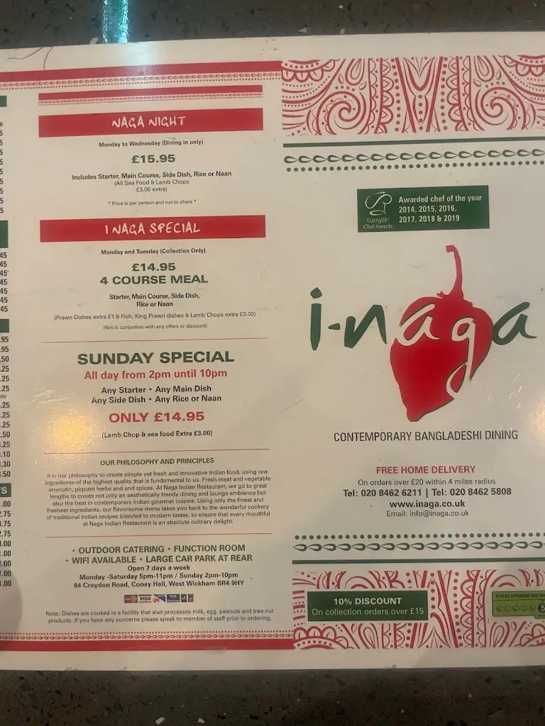 Menu_I-Naga_West Wickham_image_1