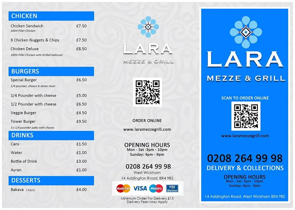 Menu_Lara Mezze & Grill_West Wickham_image_2