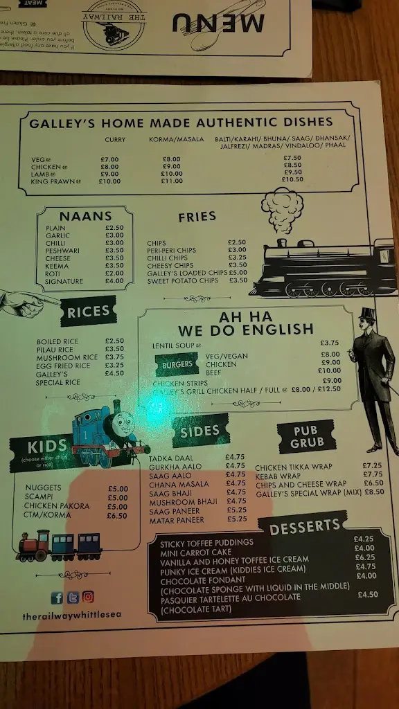 Menu_The Railway_Whittlesey_image_4