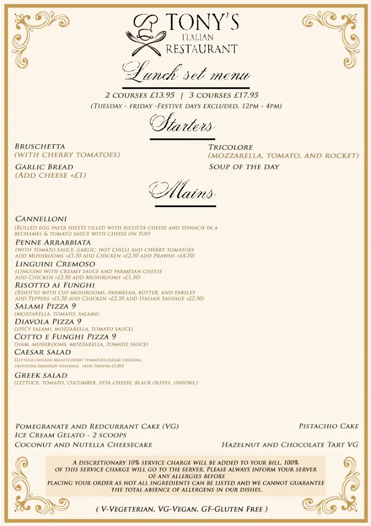 Menu_Tony's Italian Restaurant_Wickford_image_4