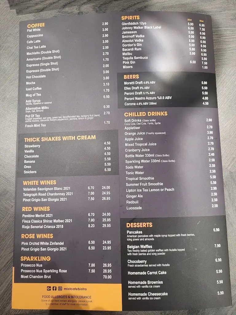 Menu_Mist cafe bistro_Wickford_image_1