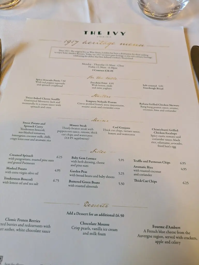Menu_The Ivy Winchester Brasserie_Winchester_image_1