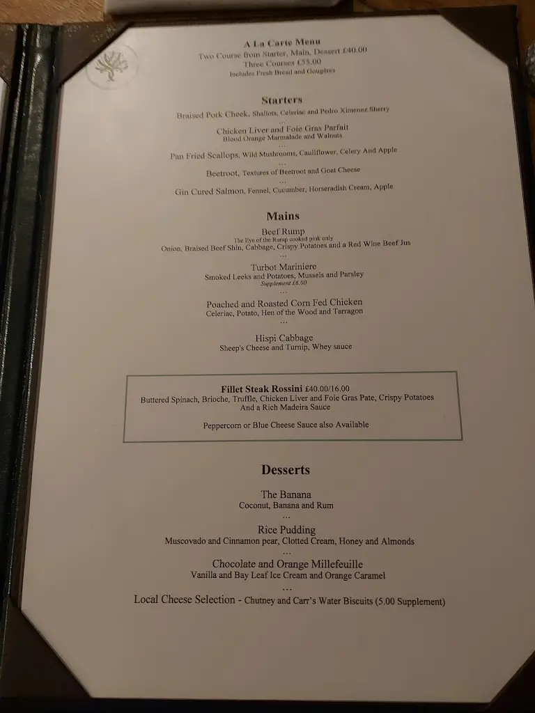 Menu_The Oak at Curthwaite_Wigton_image_1
