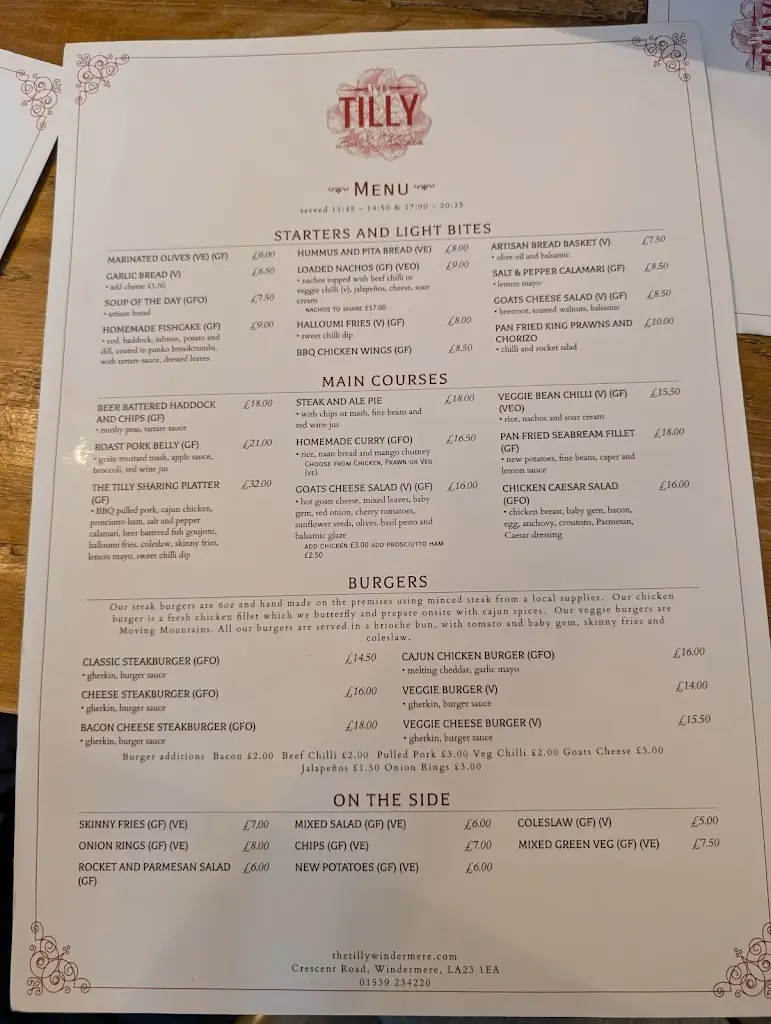 Menü_The Tilly Bar and Kitchen_Windermere_Bild_2