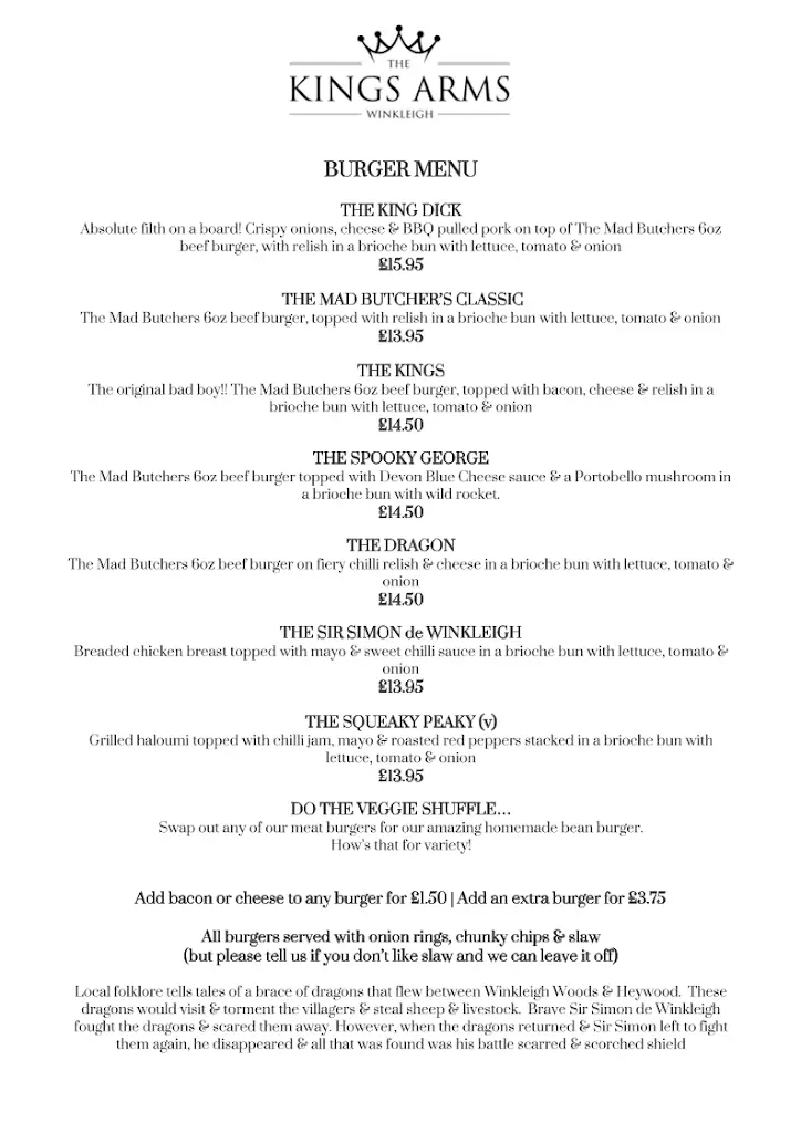 Menu_The Kings Arms_Winkleigh_image_1