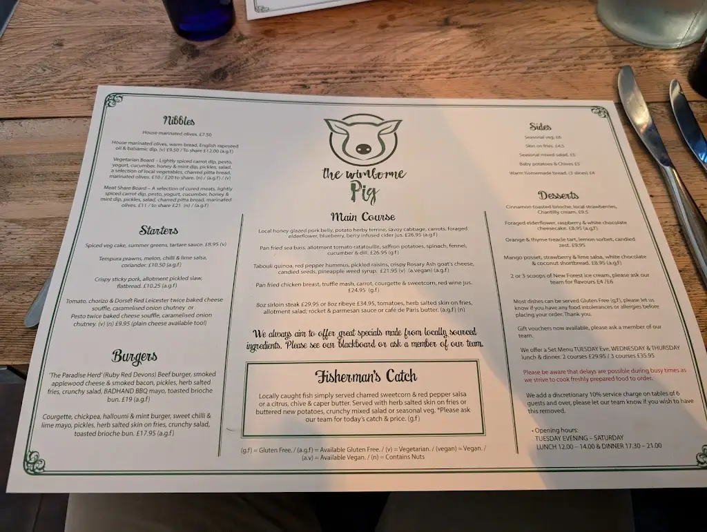 Menu_The Wimborne Pig_Wimborne Minster_image_1
