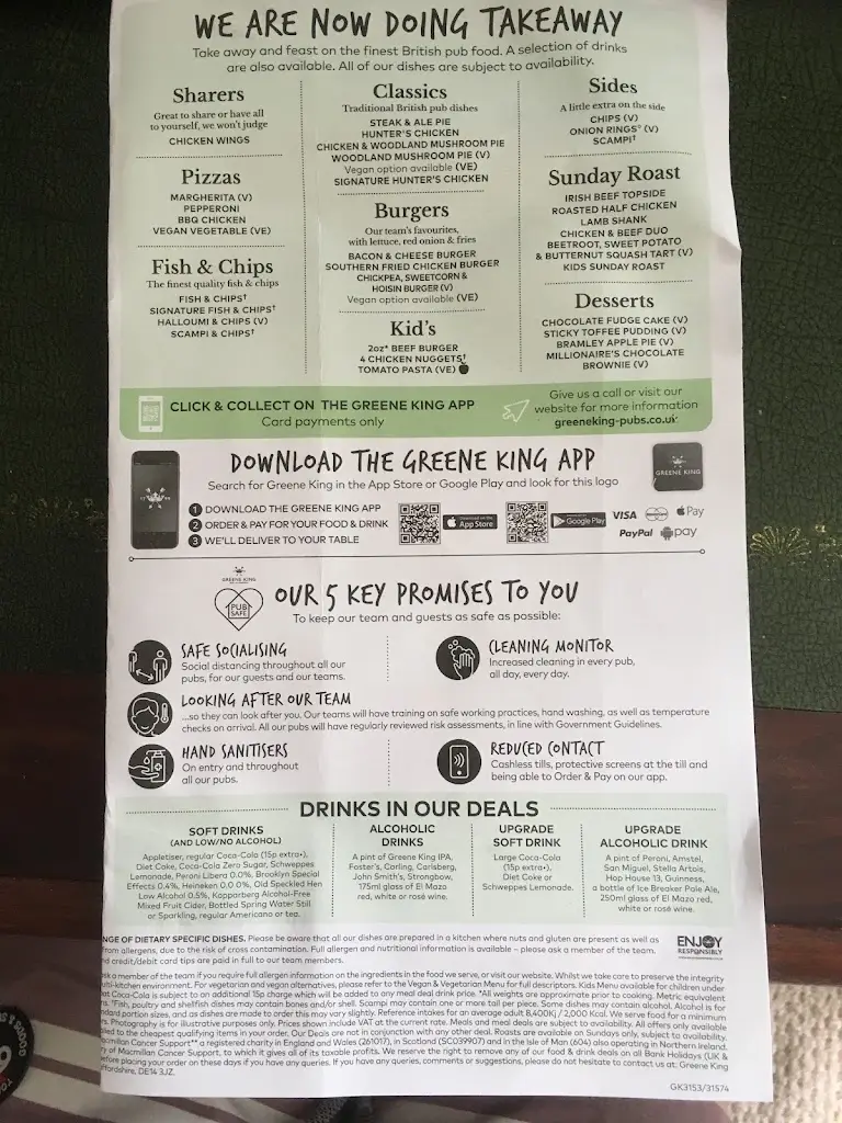 Menu_Coach & Horses_Wimborne Minster_image_1