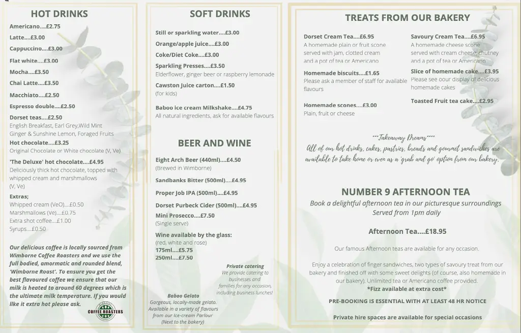 Menu_Number 9 on the green_Wimborne Minster_image_1