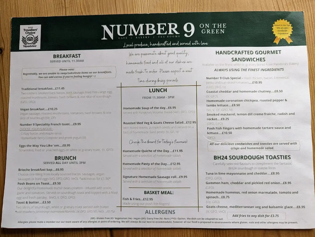 Menu_Number 9 on the green_Wimborne Minster_image_2
