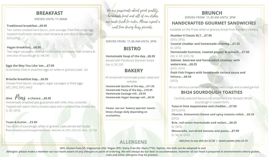 Menu_Number 9 on the green_Wimborne Minster_image_3