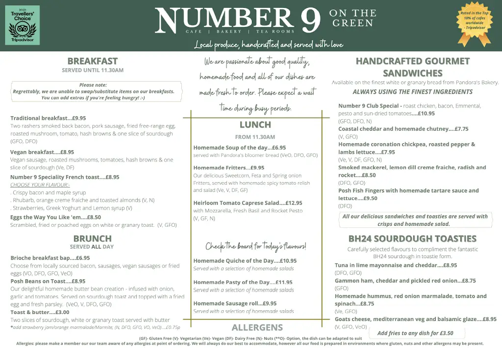 Menu_Number 9 on the green_Wimborne Minster_image_4