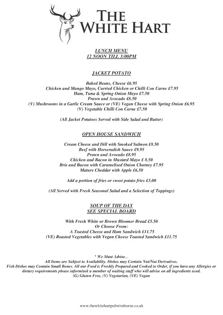 Menü_White Hart_Wimborne Minster_Bild_2