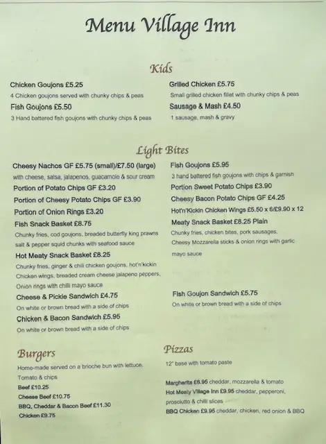 Menu_The Village Inn_Witchford_image_2
