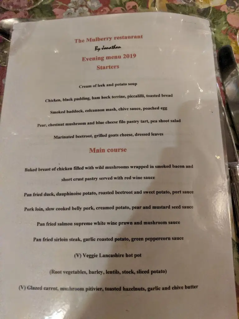 Menu_Mulberry Restaurant_Bewdley_image_3