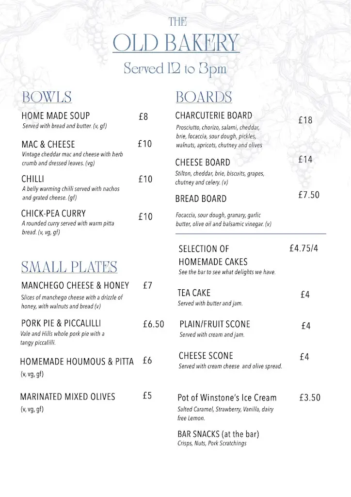 Menu_The Old Bakery_Winchcombe_image_1