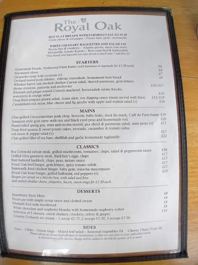 Menu_The Royal Oak_Winchcombe_immagine_4