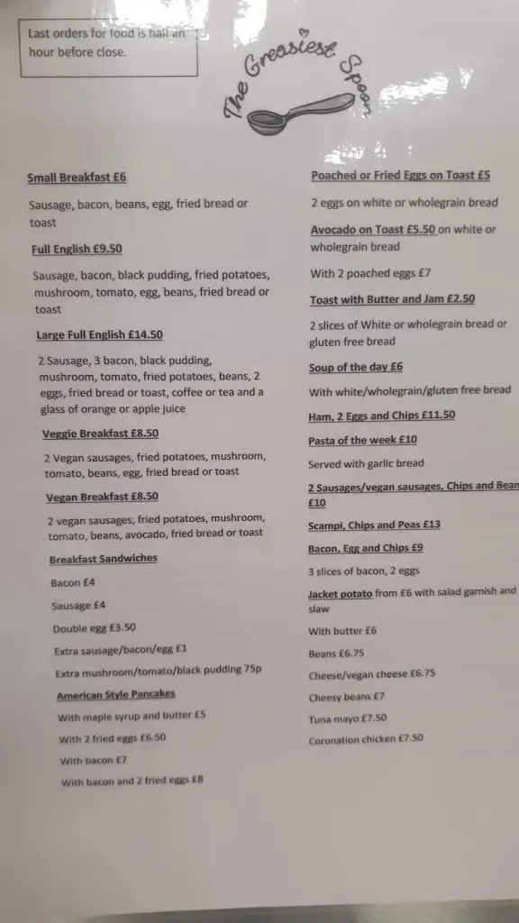 Menu_The Greasiest Spoon_Winchcombe_image_2