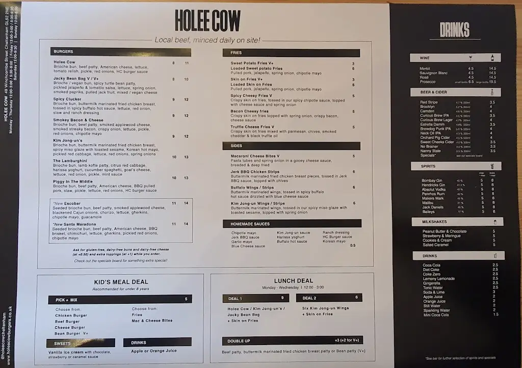 Menu_Holee Cow_Winchcombe_image_1