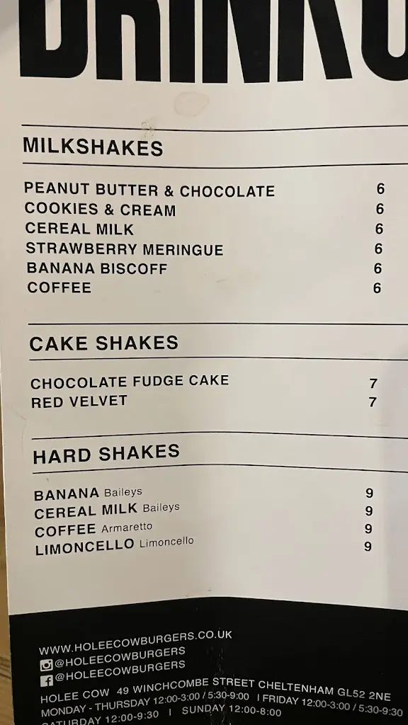 Menu_Holee Cow_Winchcombe_image_3