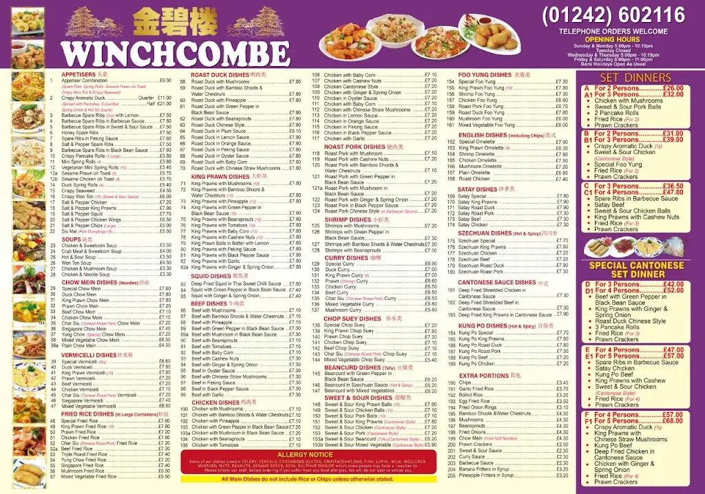 Menu_Winchcombe Chinese Takeaway_Winchcombe_image_1