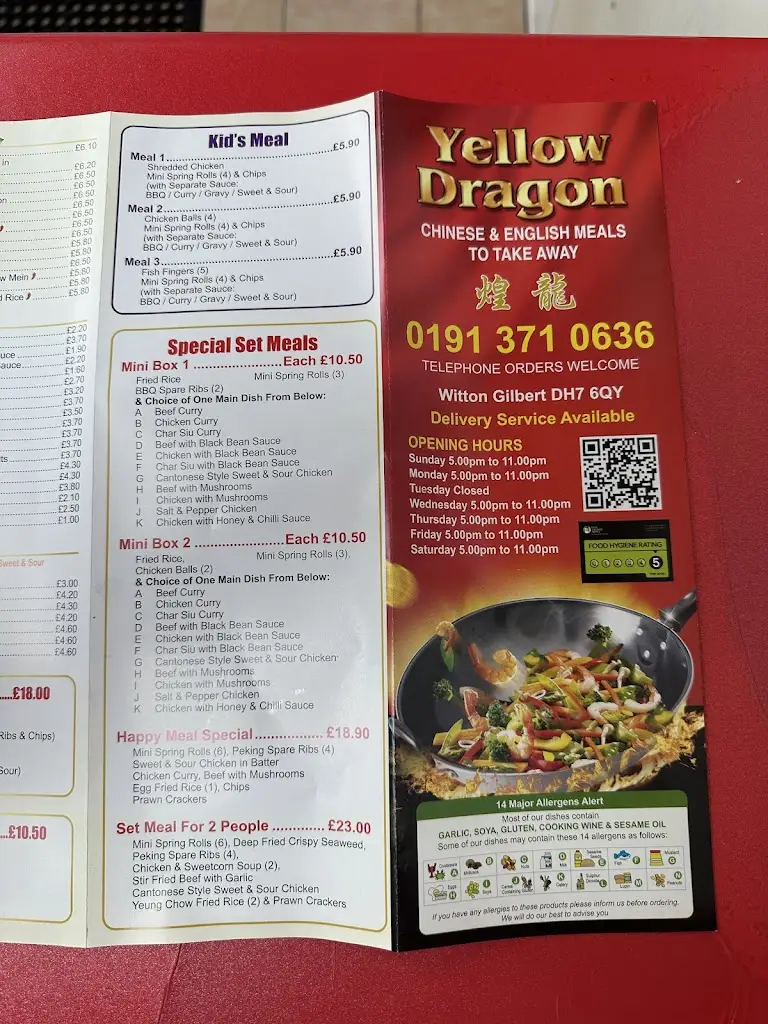 Menu_The Yellow Dragon_Witton Gilbert_image_4