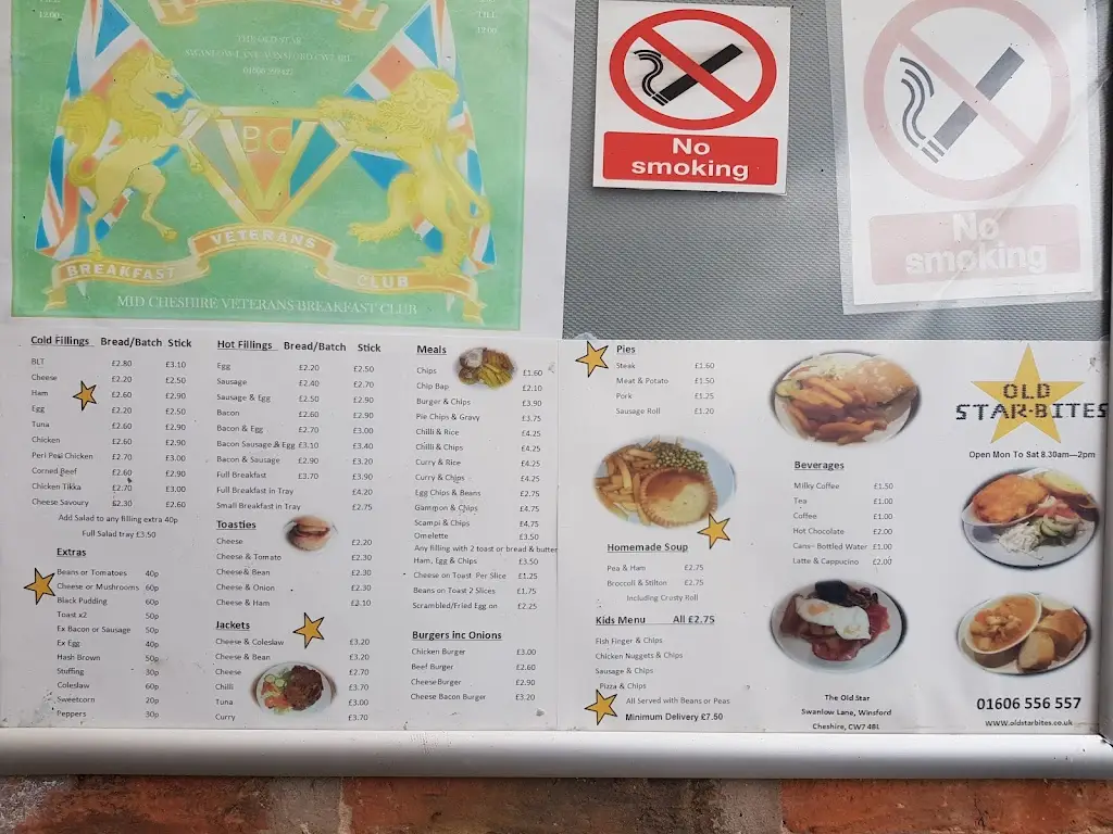 Menu_The Old Star_Winsford_immagine_1