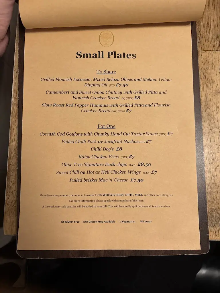 Menu_The Olive Tree At The Plough, Bicester_Bicester_image_2