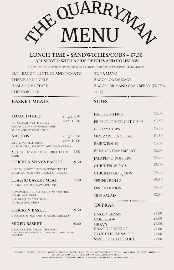 Menu_The Quarryman_Wirksworth_imagen_2