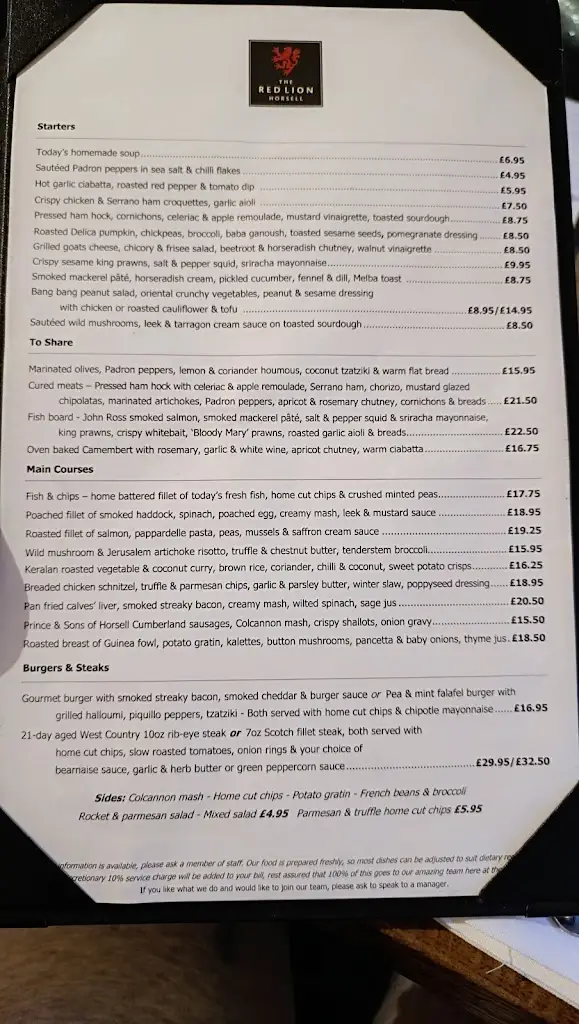 Menu_The Red Lion_Woking_image_2