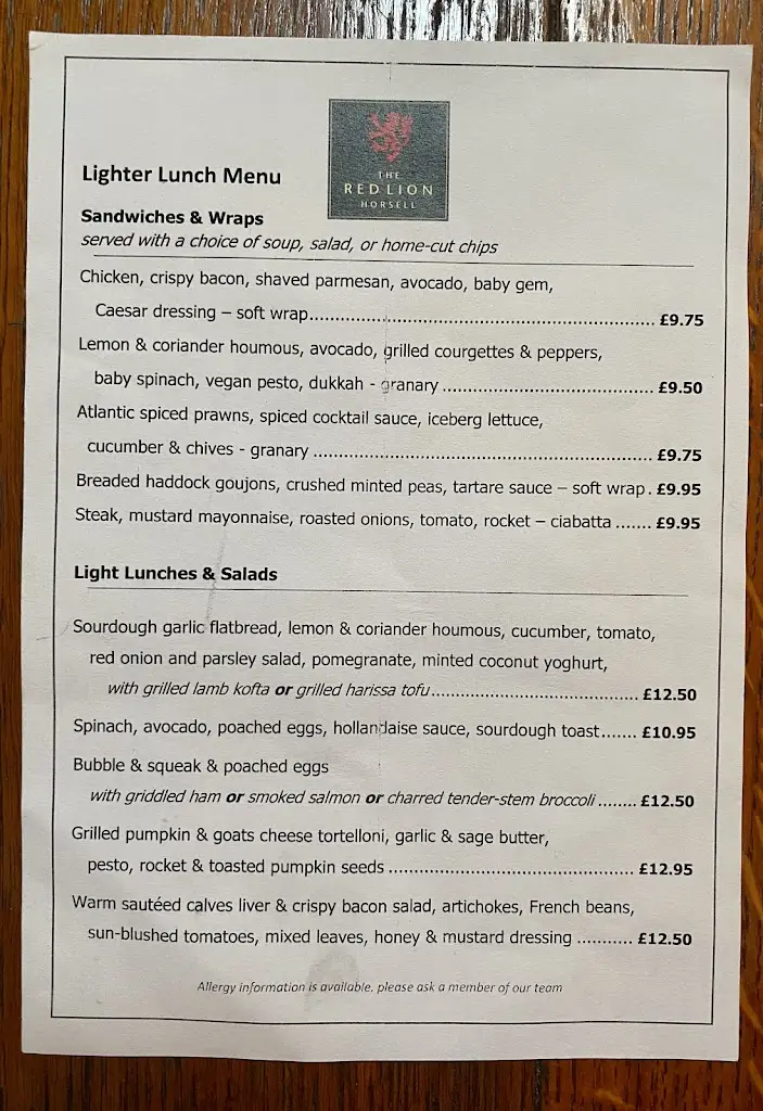 Menu_The Red Lion_Woking_image_3