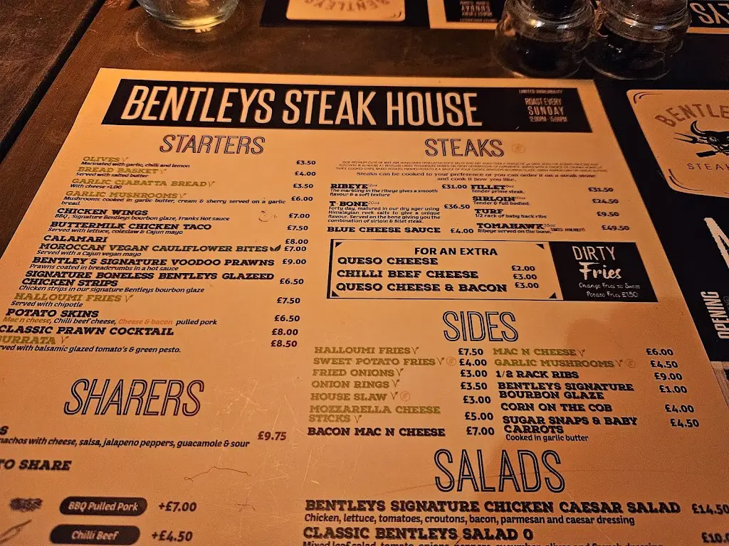 Menu_Bentleys Steakhouse_Bexhill-on-Sea_image_1