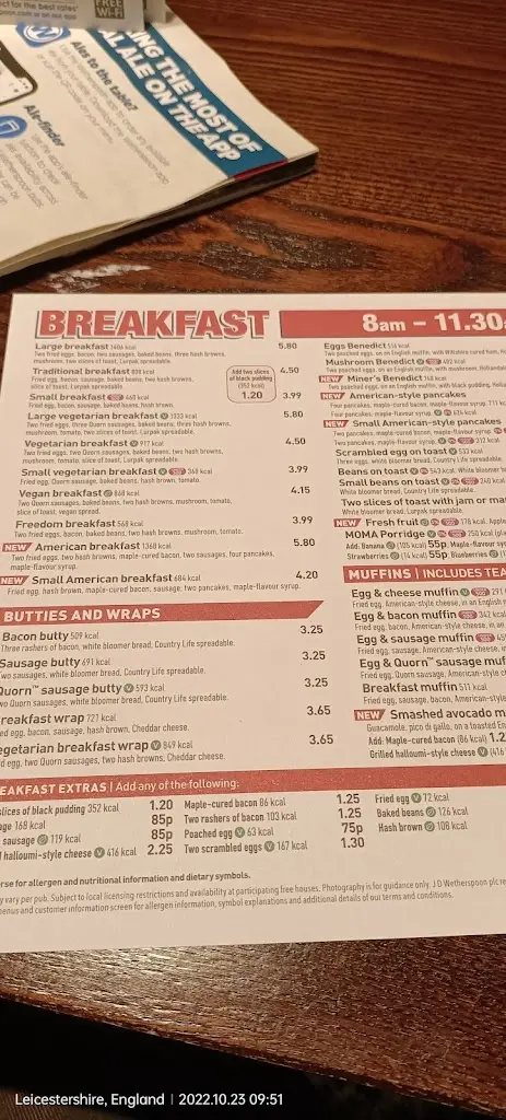 Menu_The William Wygston - JD Wetherspoon_Wigston Magna_image_1