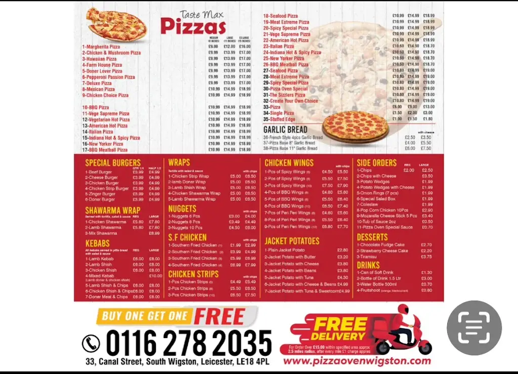 Menu_Pizza Oven_Wigston Magna_immagine_2