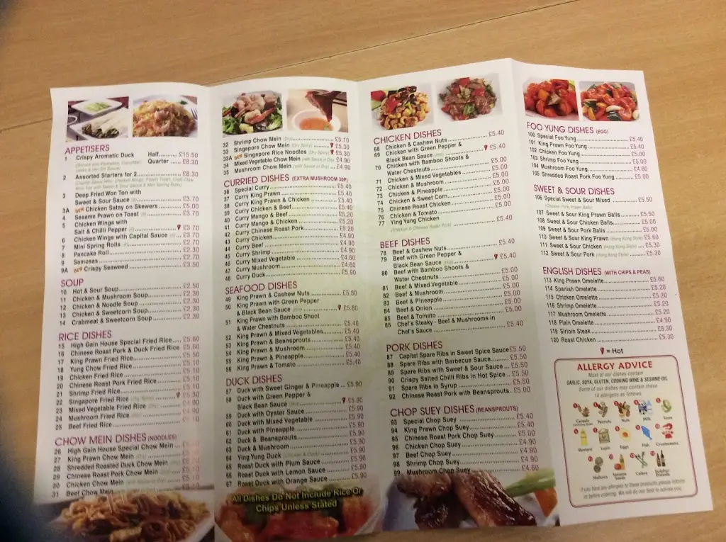Menu_High Gain House_Wigston Magna_image_3