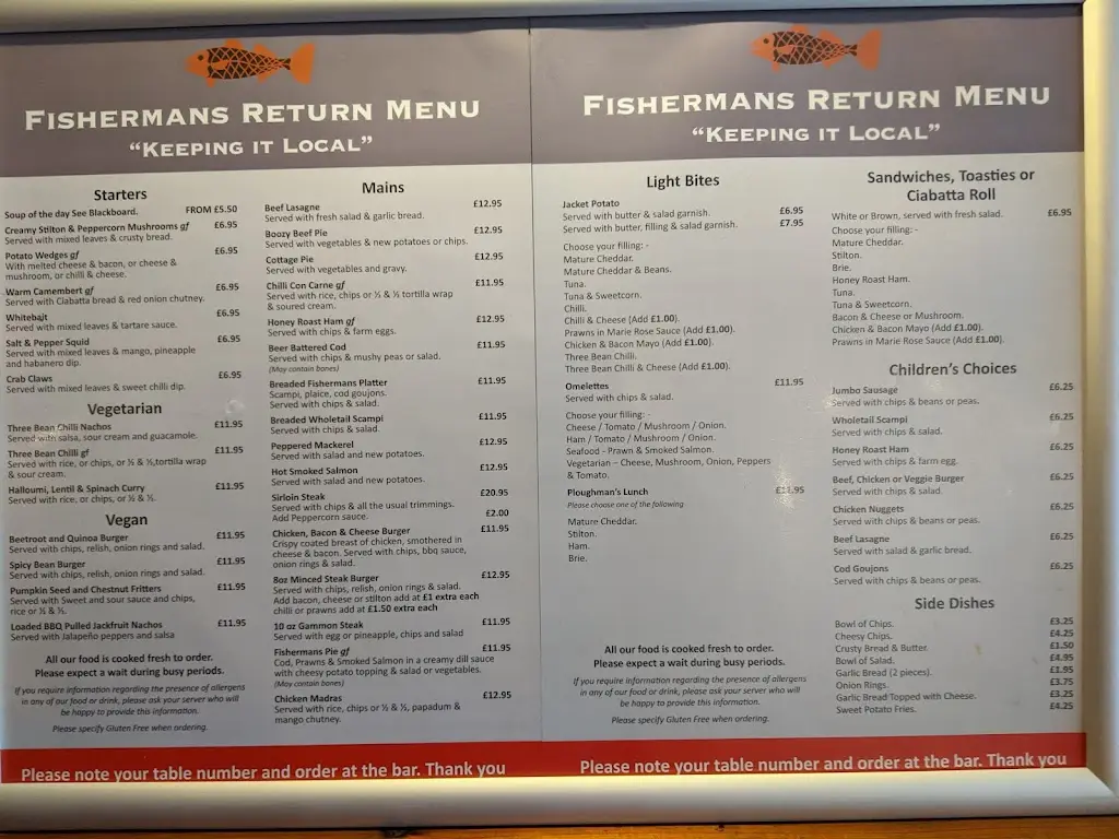 Menu_Fishermans Return_Winterton_image_2
