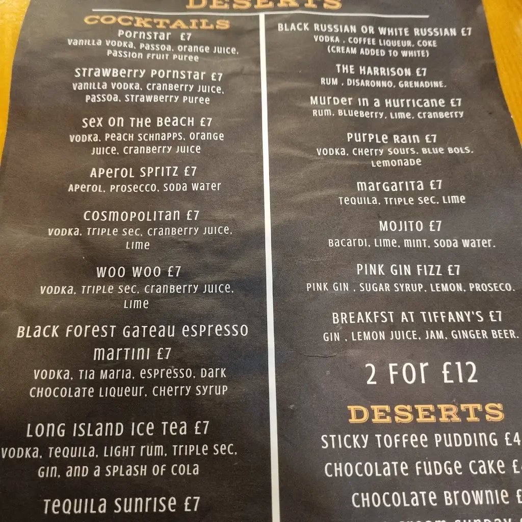 Menu_Squires Bar Wombwell_Wombwell_immagine_1