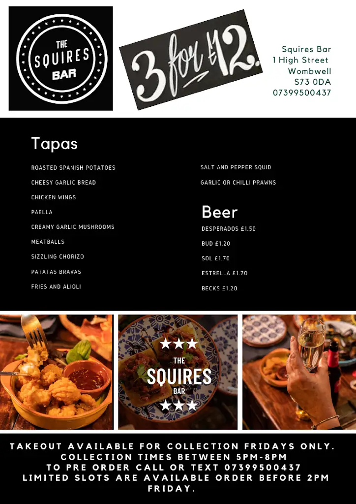 Menu_Squires Bar Wombwell_Wombwell_immagine_2