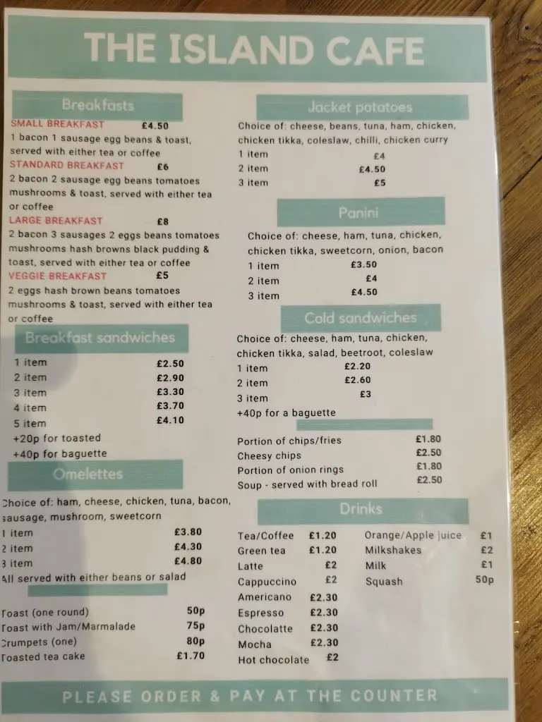 Menu_The Island Cafe_Wollaston_image_2