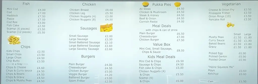 Menu_The Village fryer_Wollaston_image_1