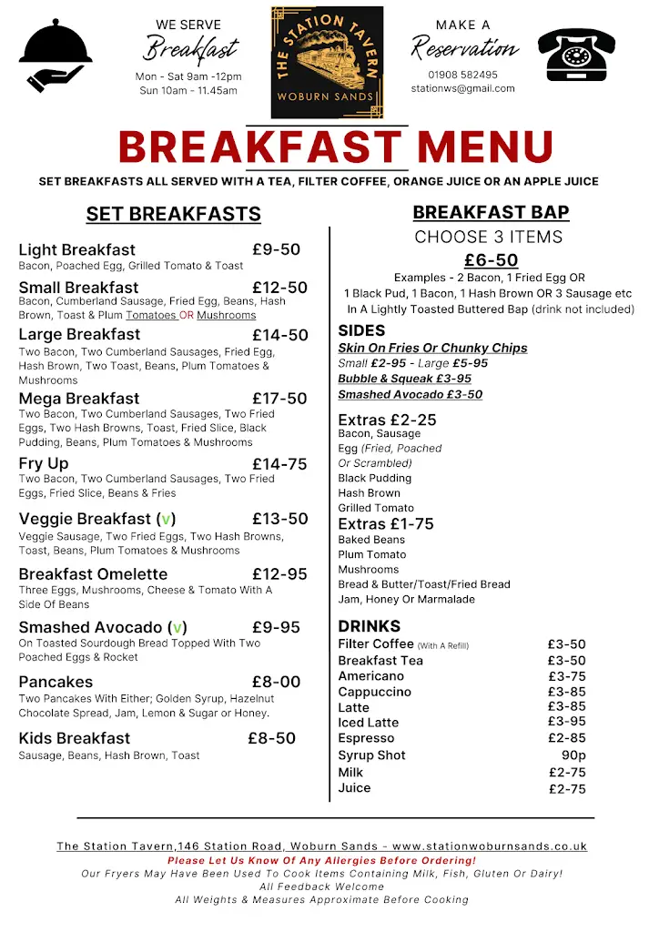 Menu_The Station Tavern_Woburn Sands_immagine_1