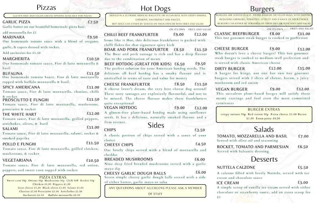 Menu_The White Hart, Wolvercote_Wolvercote_image_1