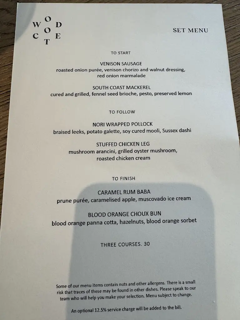 Menu_The Woodcote_Woodcote_image_1