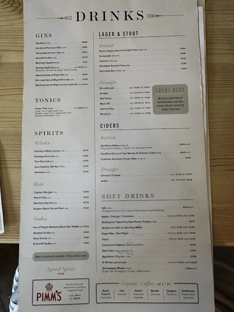 Menu_The Crab and Lobster Inn_Bembridge_image_1
