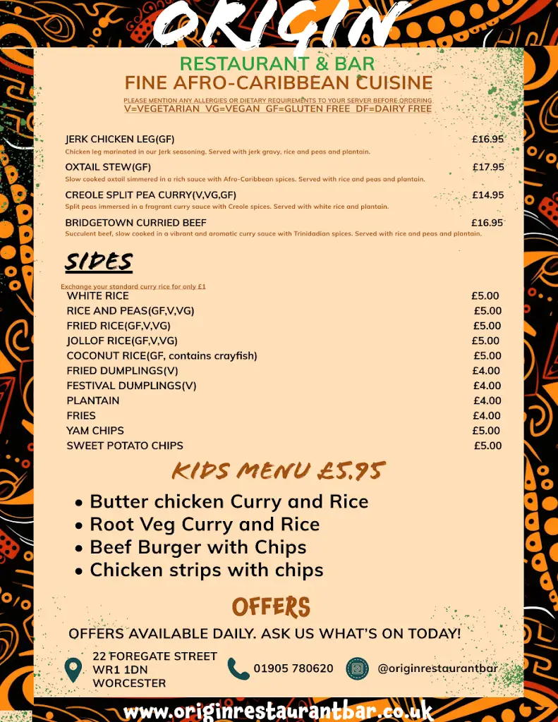Menu_Origin Restaurant and Bar_Worcester_image_4