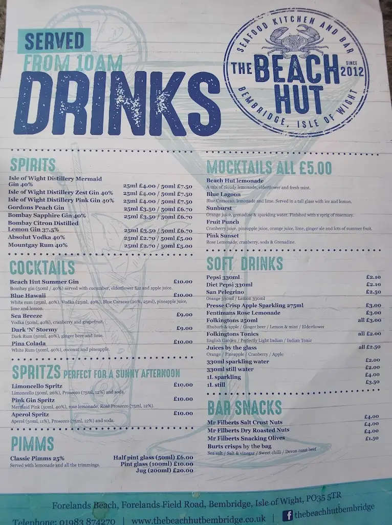 Menu_The Beach Hut Seafood Kitchen & Bar_Bembridge_image_2